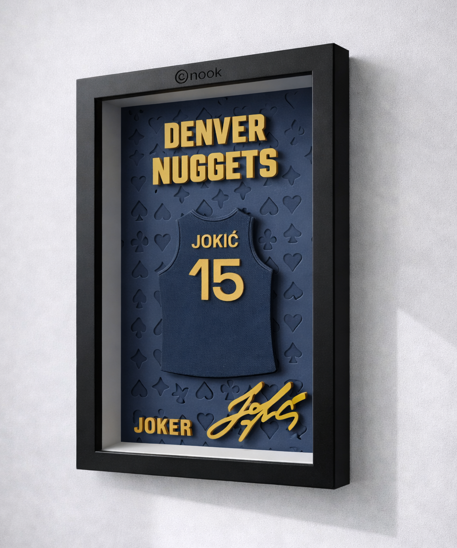 3D Рамка Nikola Jokić | Denver Nuggets – NBA Декорация с Име и Номер