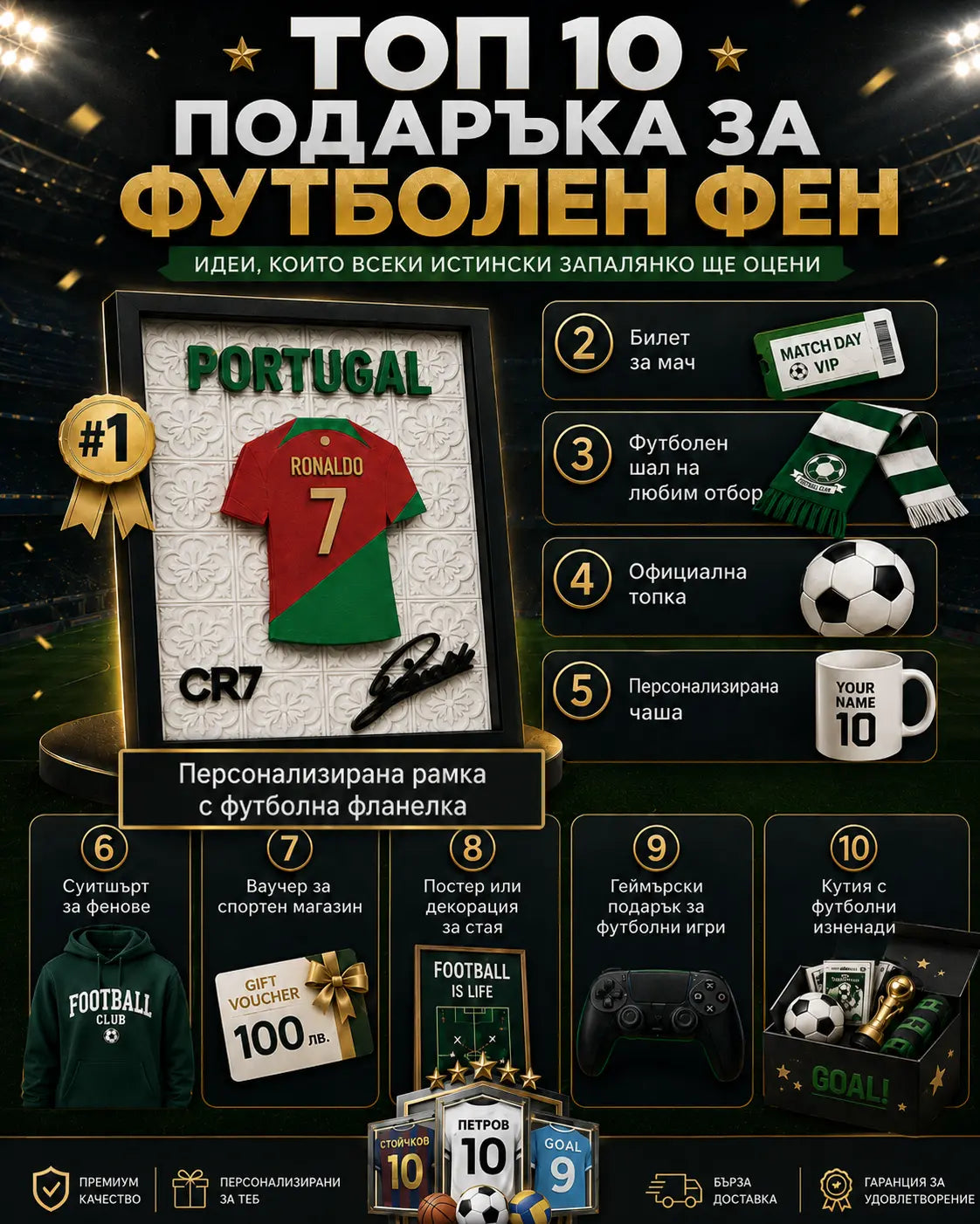 Топ 10 идеи за подарък за футболен фен през 2026 ⚽🎁