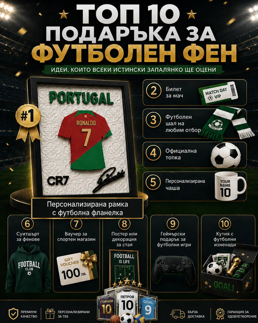 Топ 10 идеи за подарък за футболен фен през 2026 ⚽🎁