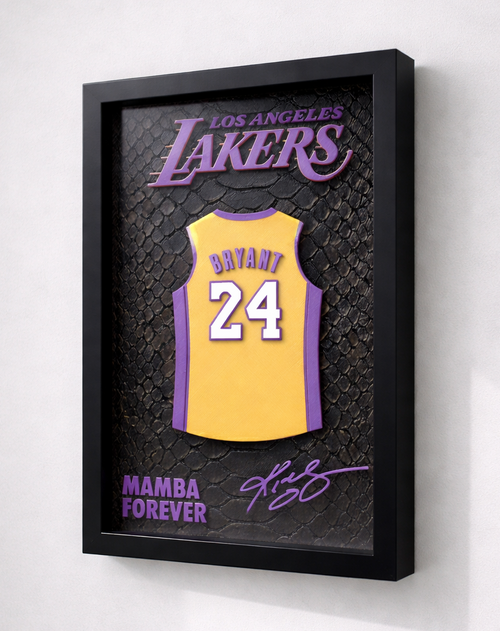 3D Рамка Kobe Bryant LA Lakers – Персонализирана Баскетболна Тениска | Подарък за Фенове